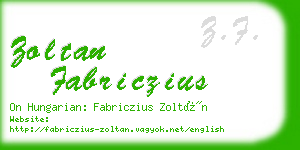 zoltan fabriczius business card